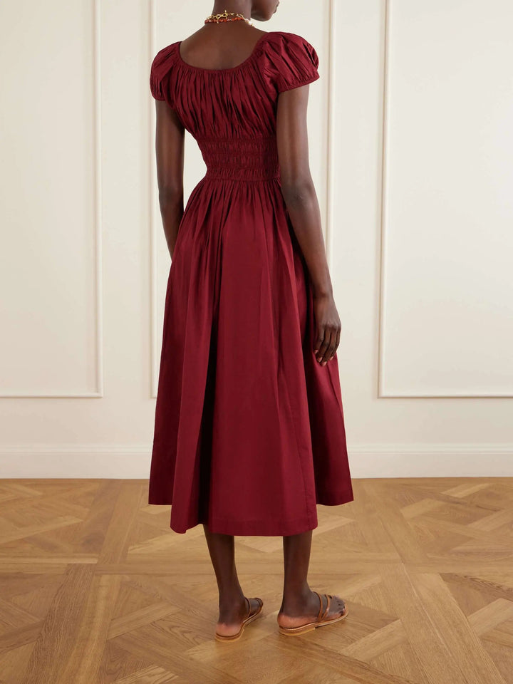 Cotton-blend midi dress