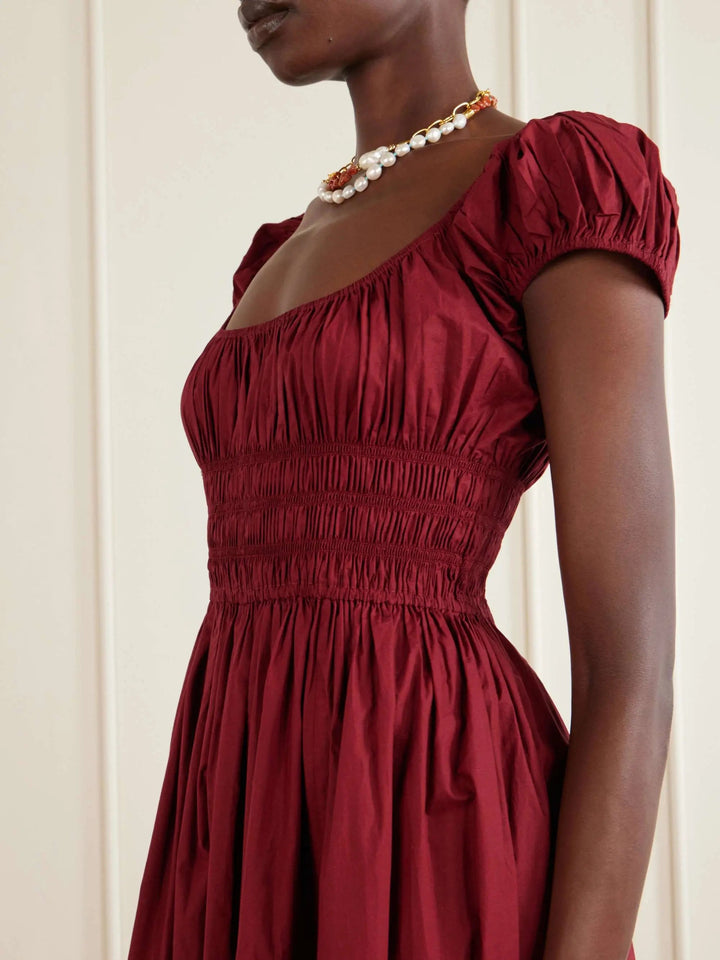 Cotton-blend midi dress
