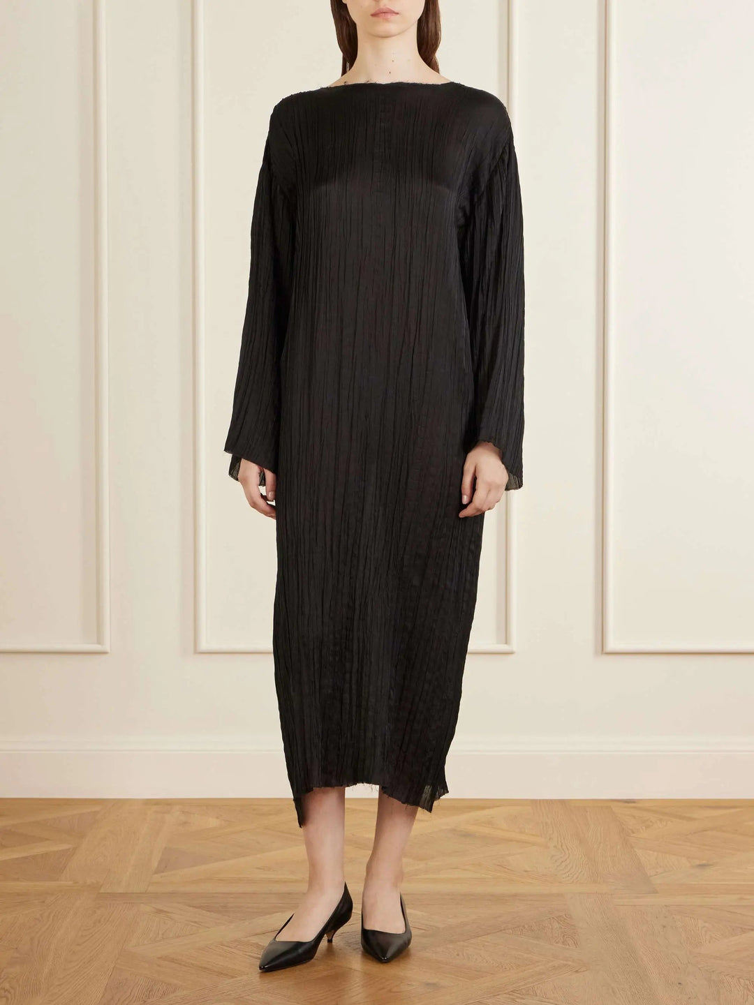 Vertical silk dress