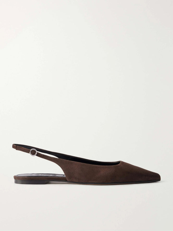 Suede slingback flats