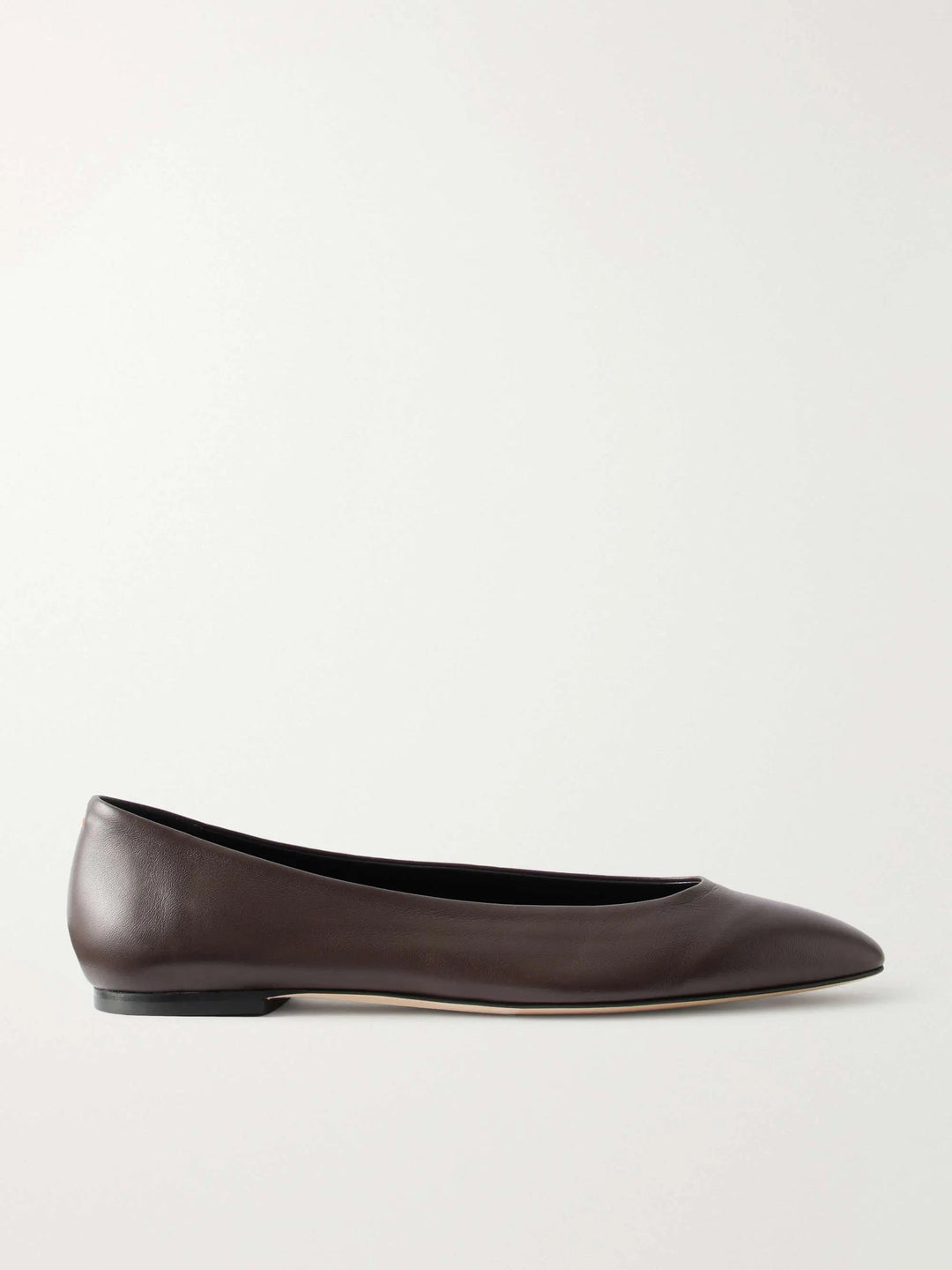 Leather ballet flats brown