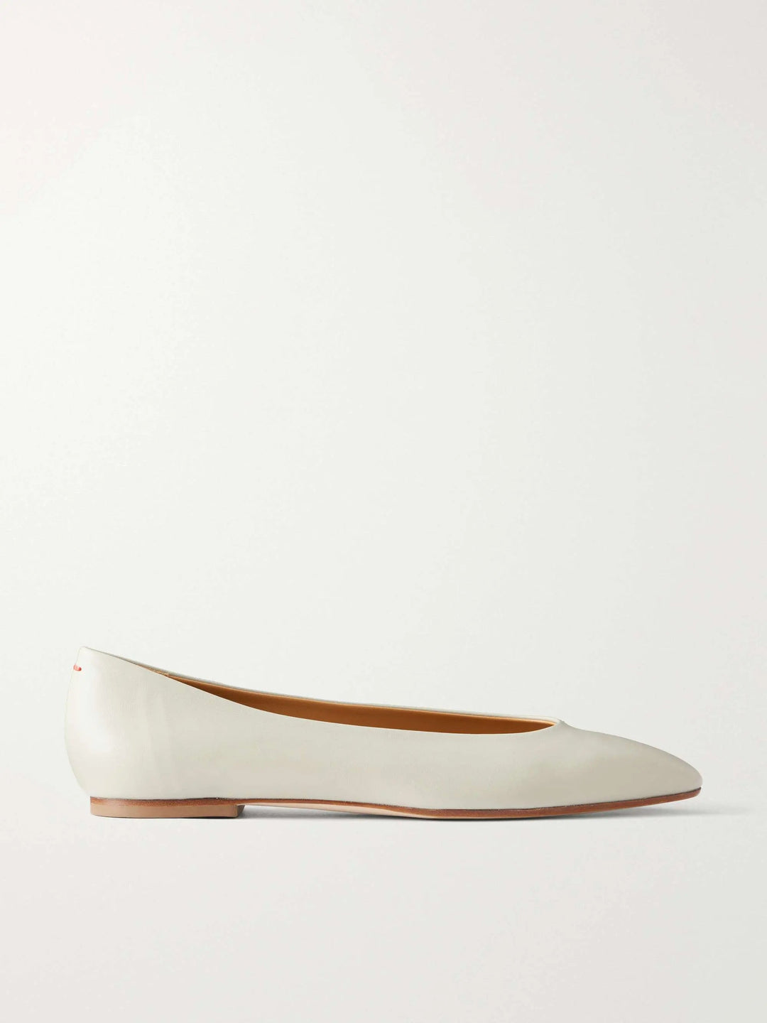Leather ballet flats beige