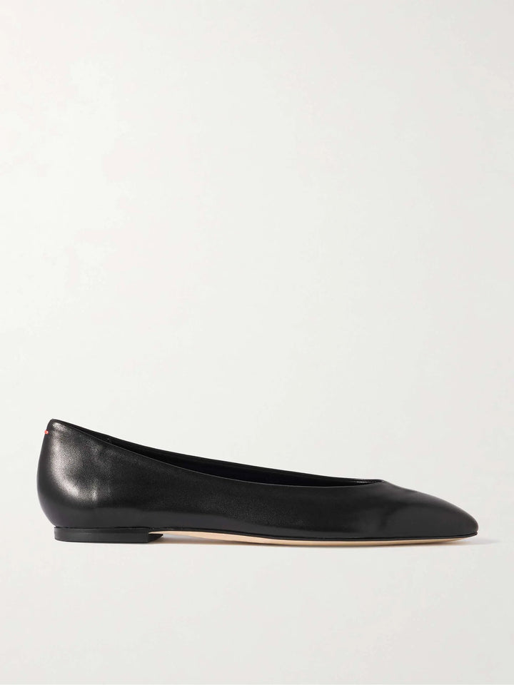Leather ballet flats black