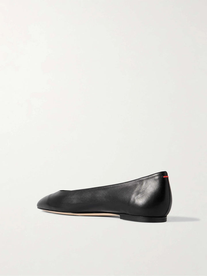 Leather ballet flats black