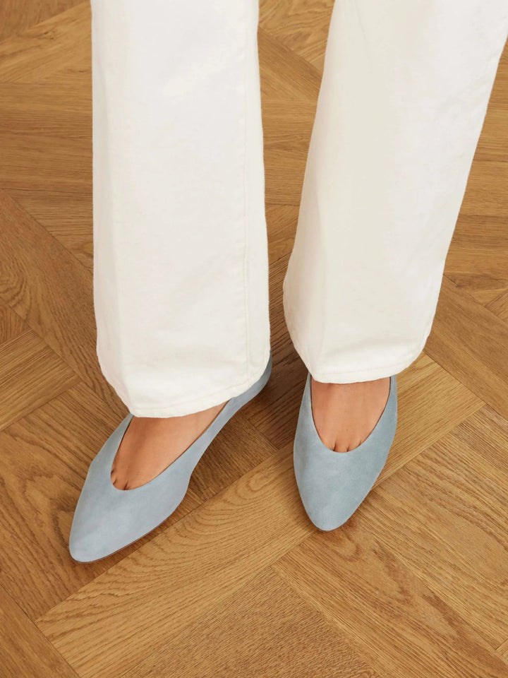 Suede ballet flats turqoise