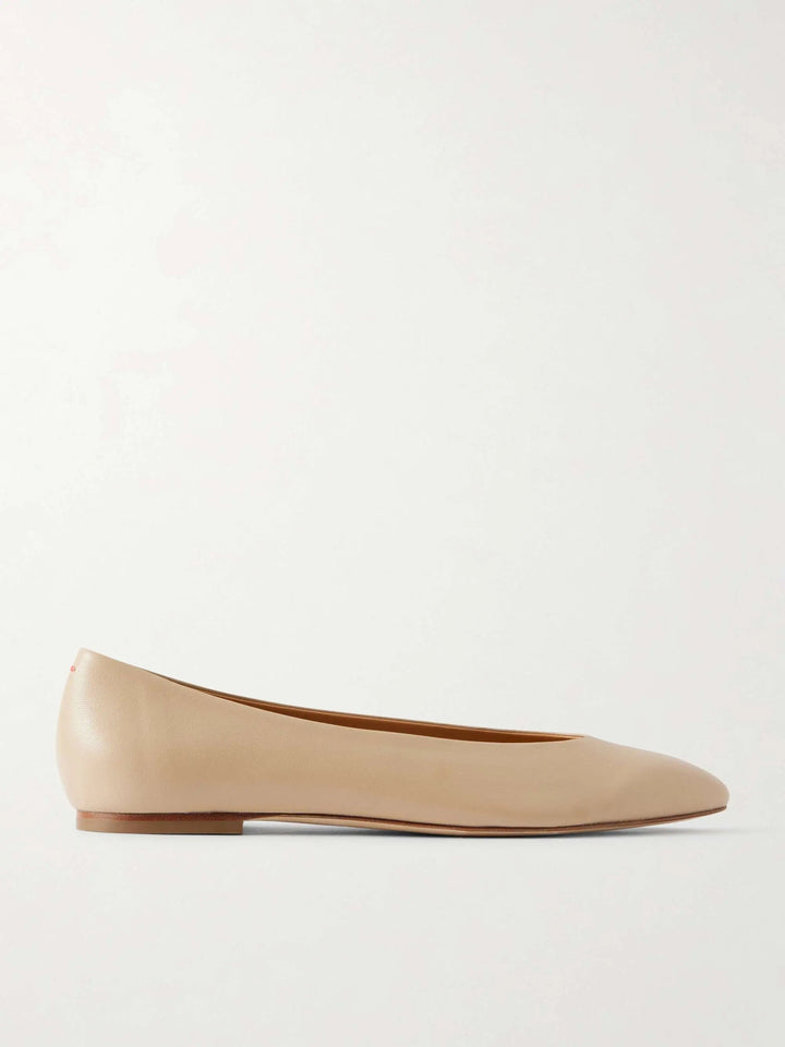Leather ballet flats neutral
