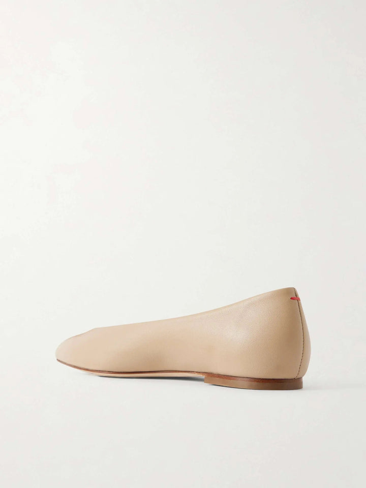 Leather ballet flats neutral