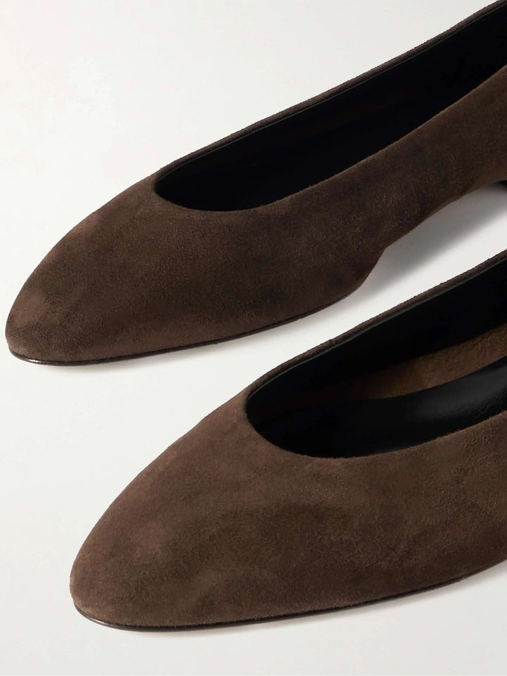 Suede ballet flats brown