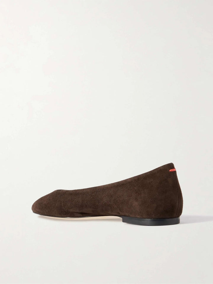 Suede ballet flats brown
