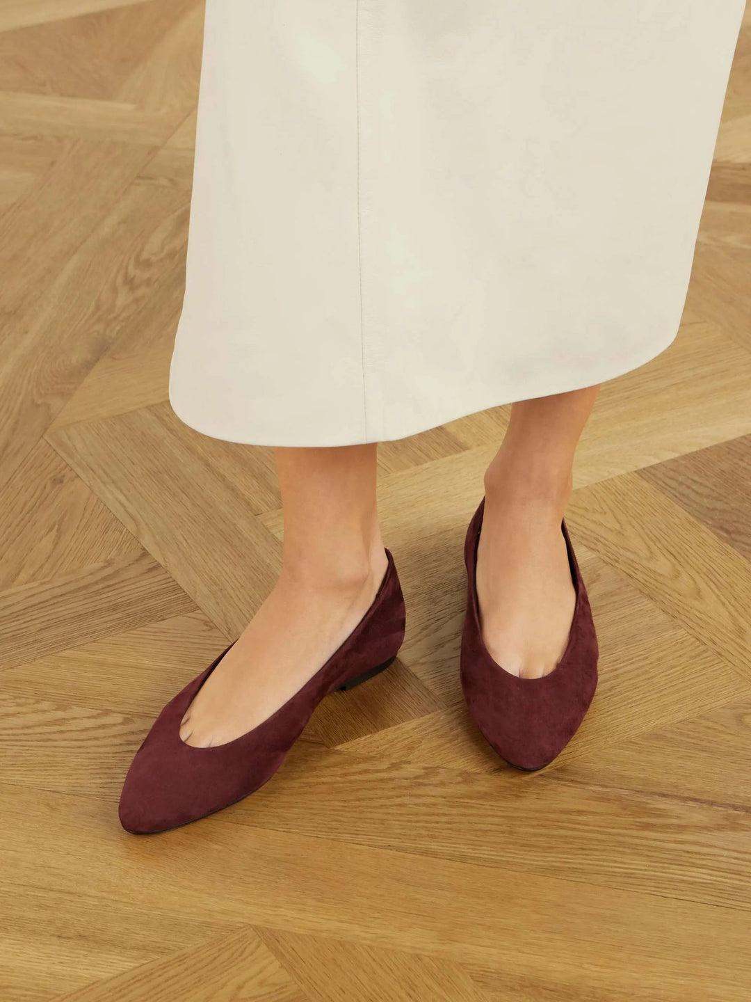 Suede ballet flats Burgundy