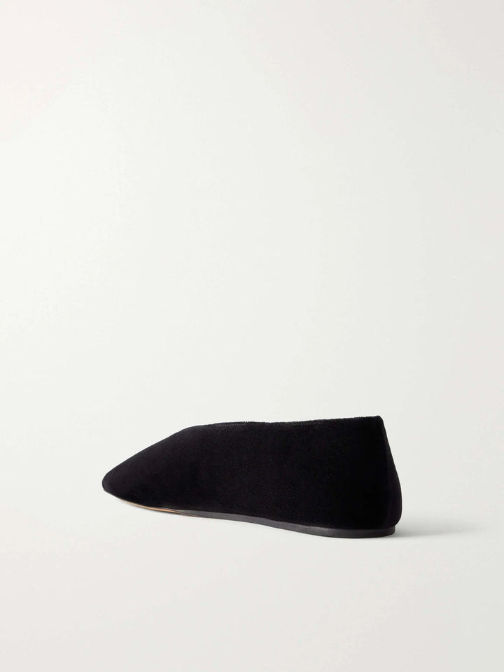 Cotton-velvet flats