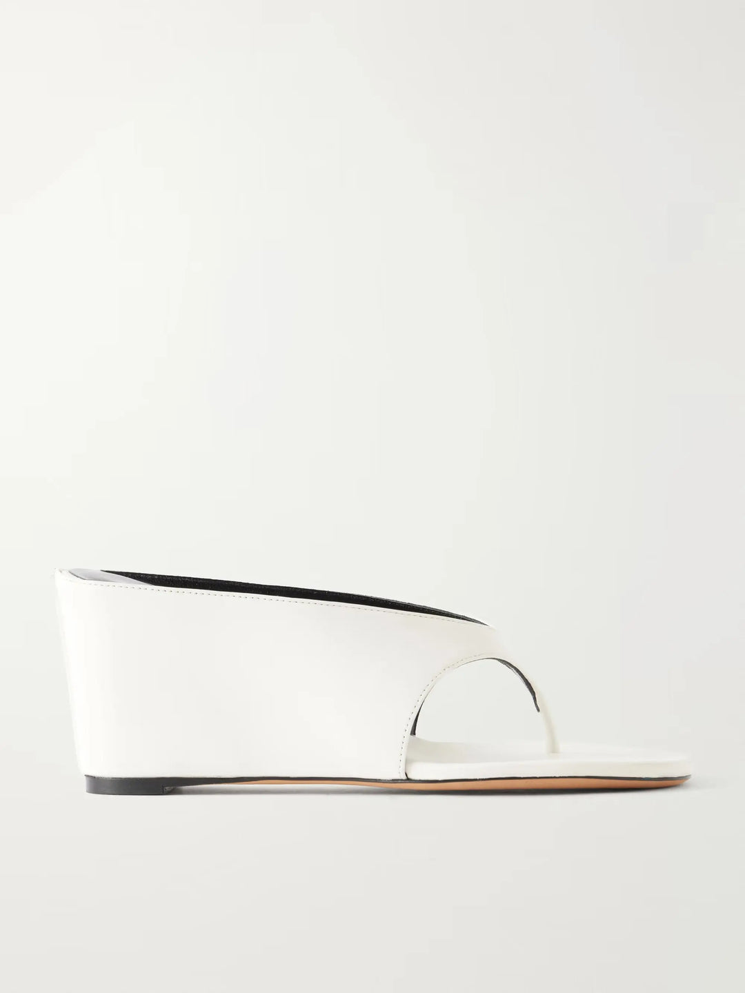 Leather wedge sandals White