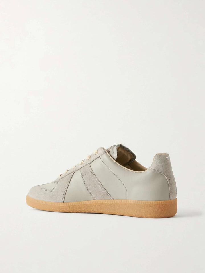 Leather and Suede Sneakers Blueish Grey