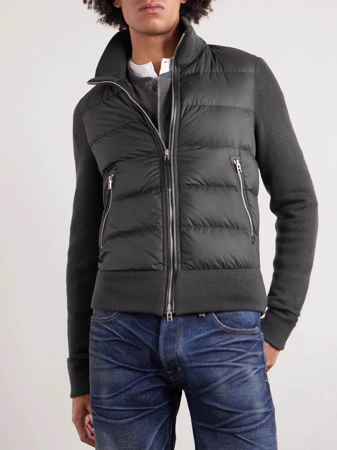 Quilted Shell and Wool Down Jacket