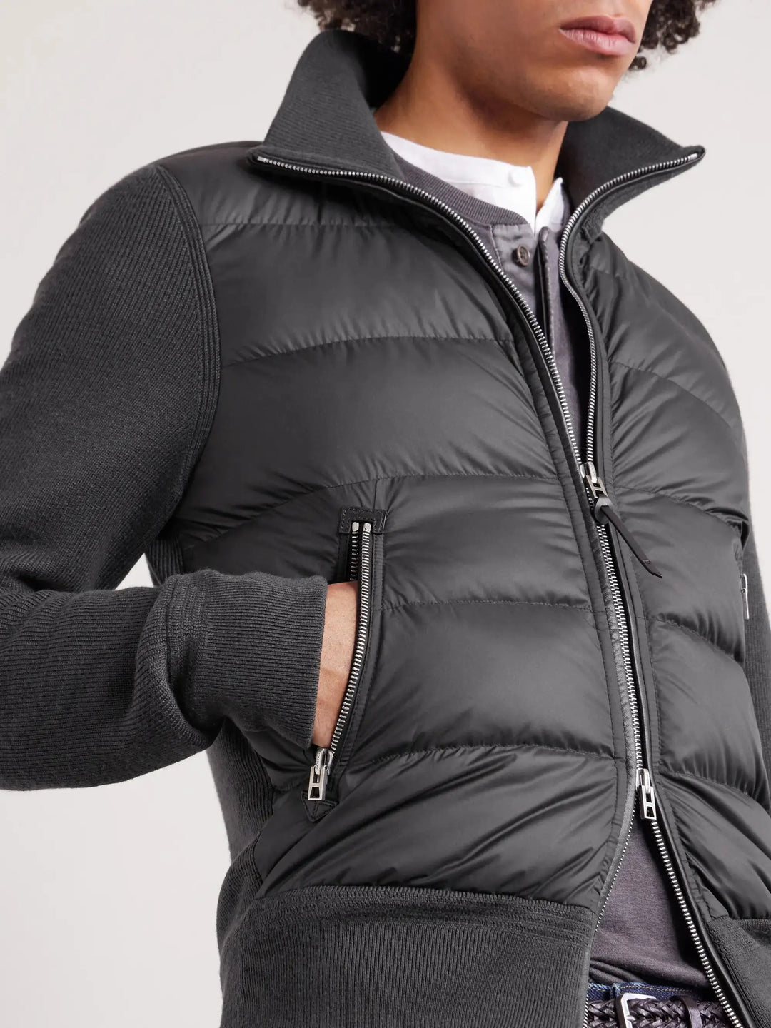 Quilted Shell and Wool Down Jacket