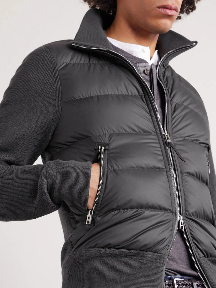 Quilted Shell and Wool Down Jacket