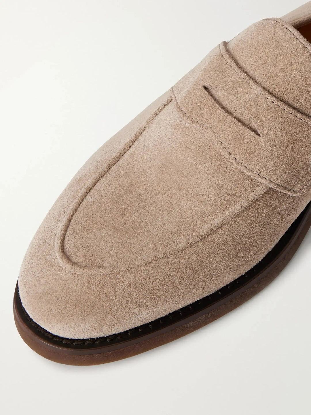 Flex Suede Penny Loafers Beige