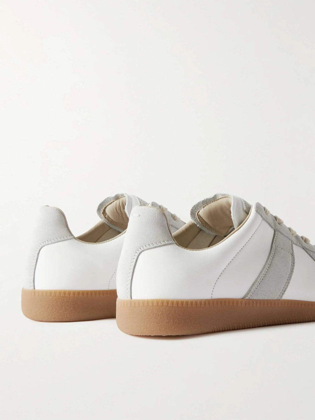 Leather and Suede Sneakers White