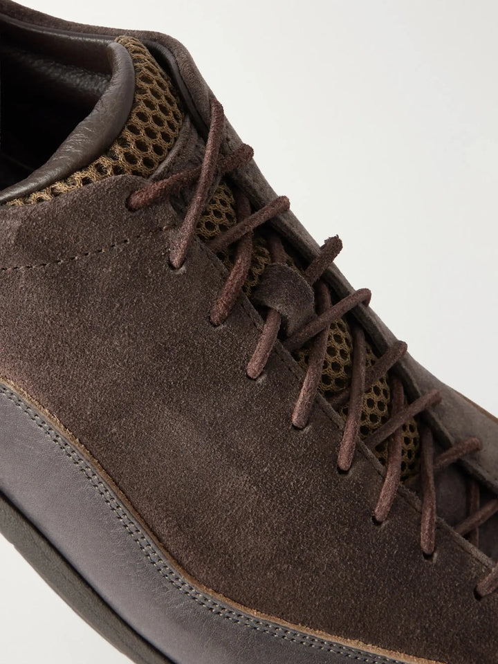 Suede and Leather Sneakers Brown