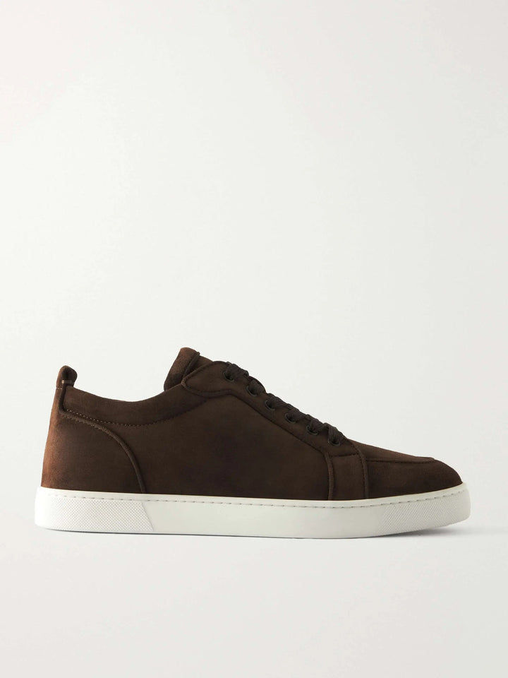 Trimmed Suede Sneakers Brown