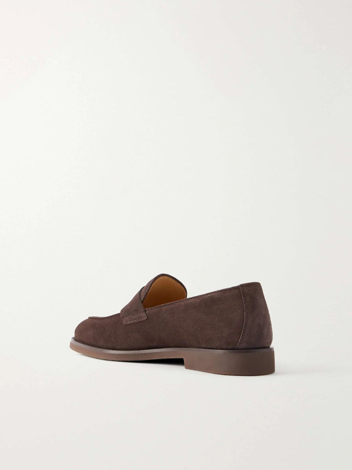 Flex Suede Penny Loafers Brown