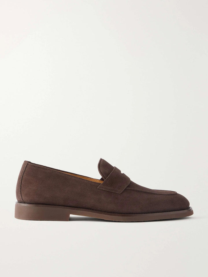 Flex Suede Penny Loafers Brown