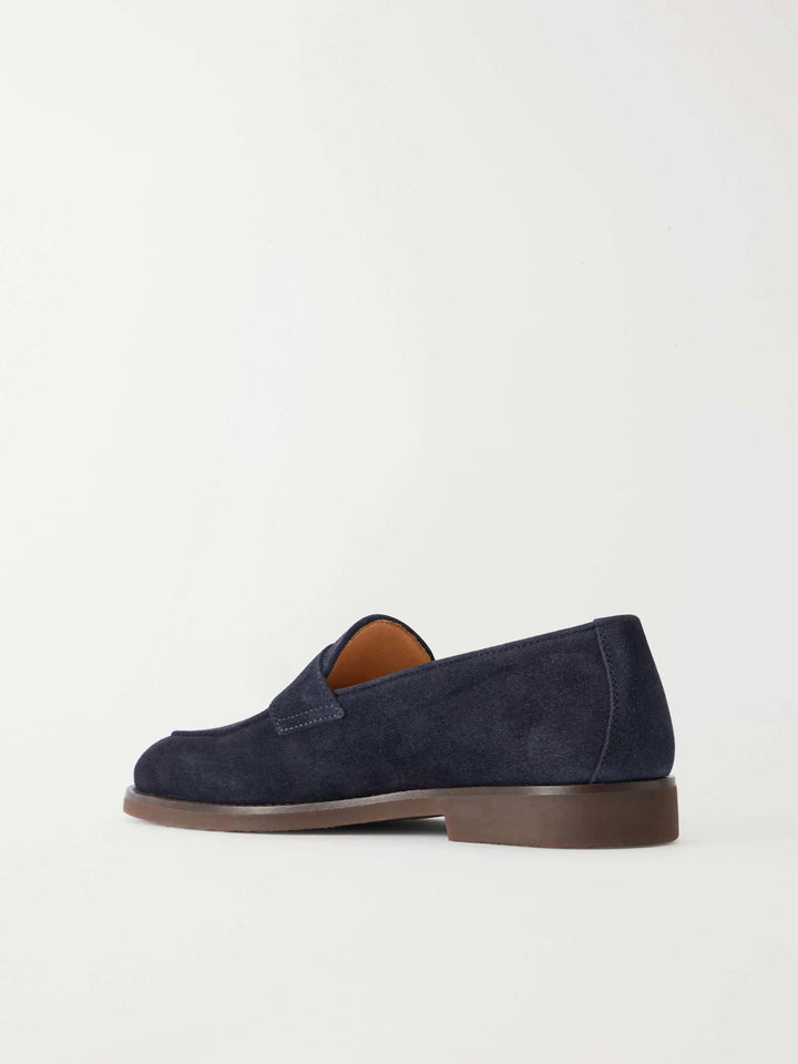 Flex Suede Penny Loafers Navy