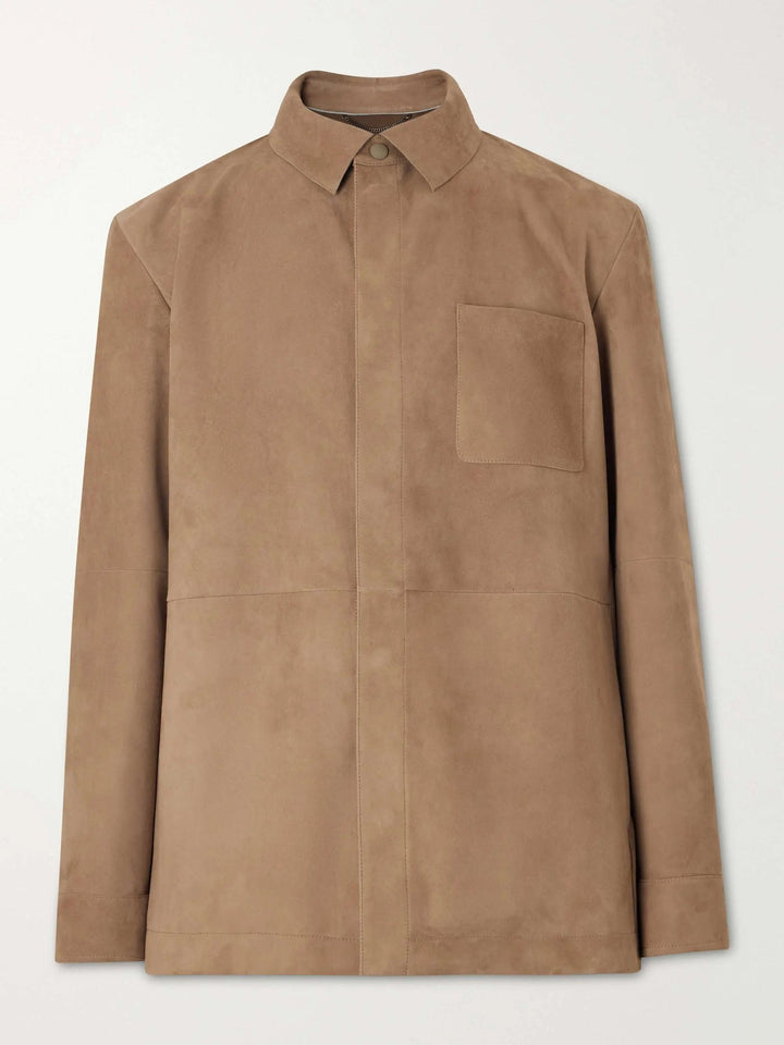 Paneled Suede Overshirt