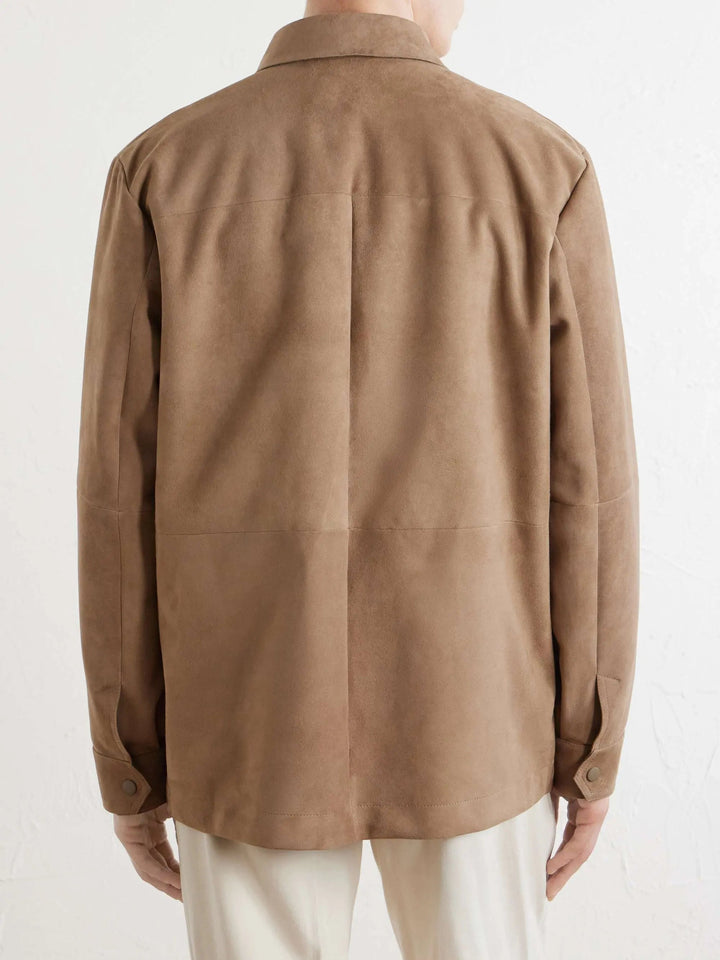 Paneled Suede Overshirt