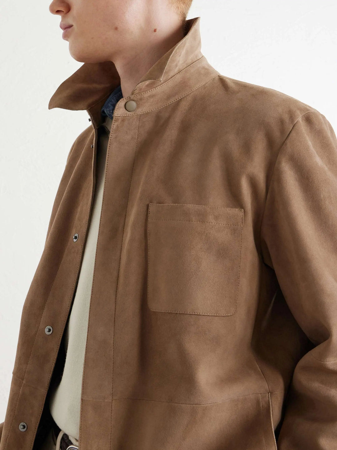 Paneled Suede Overshirt