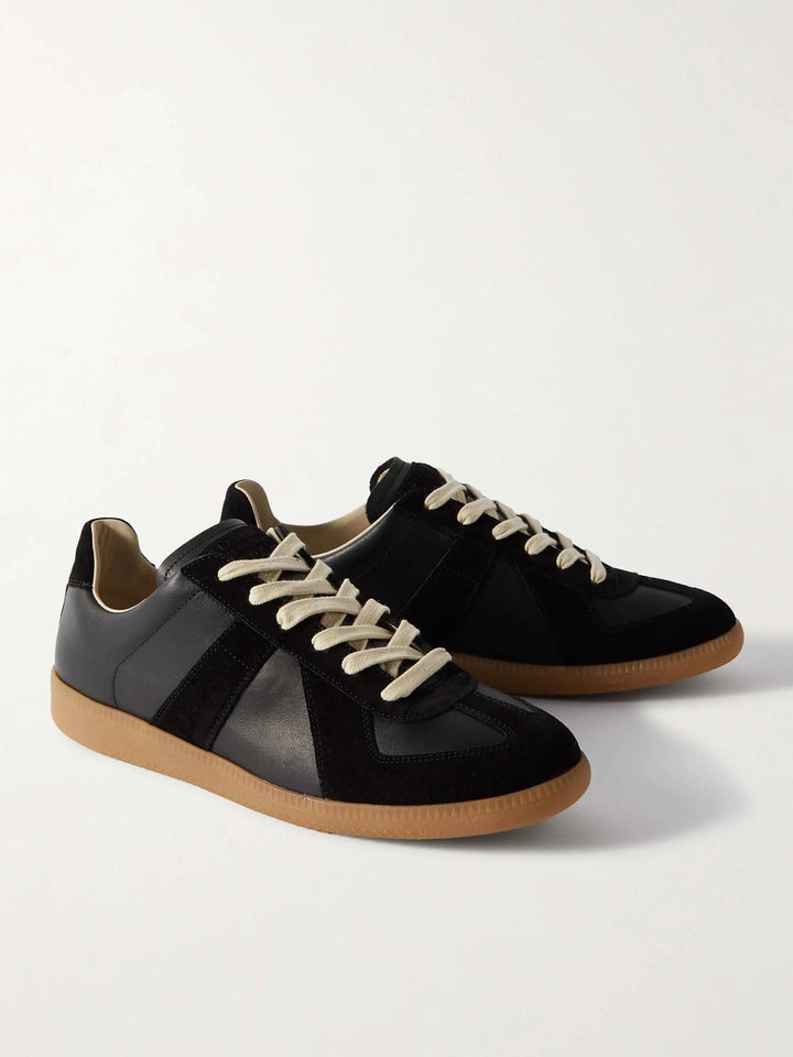 Leather and Suede Sneakers Black