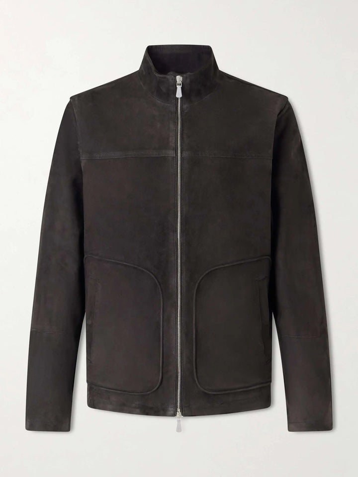Suede Zip-Up Jacket