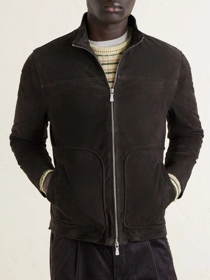 Suede Zip-Up Jacket