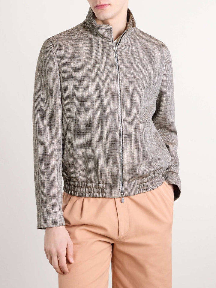 Herringbone Bomber Jacket
