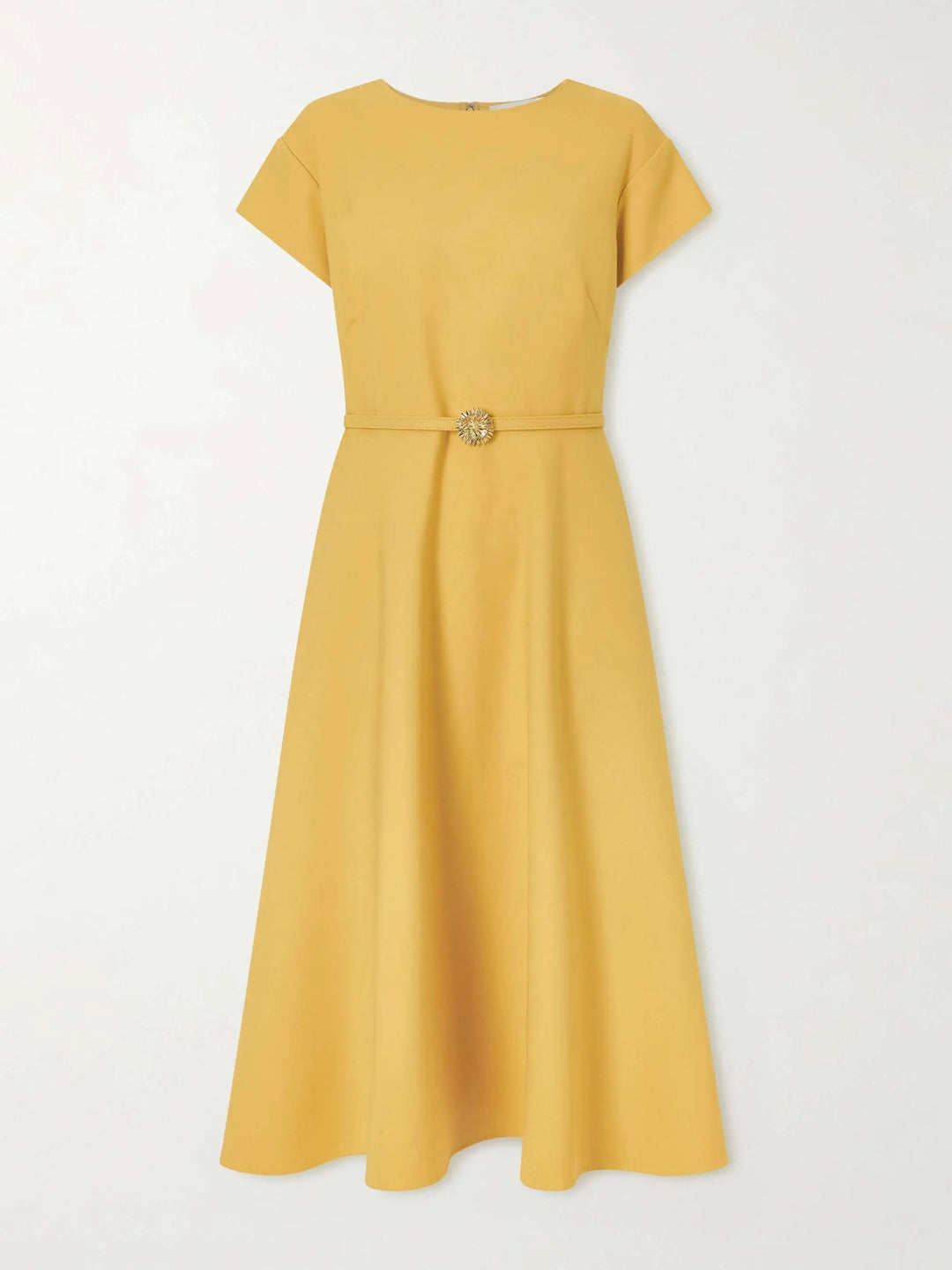Belted wool-blend midi dress