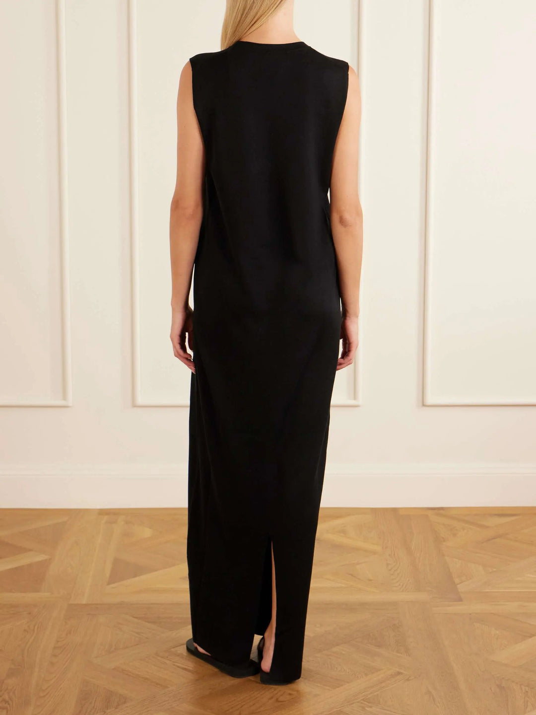 Silk maxi dress black