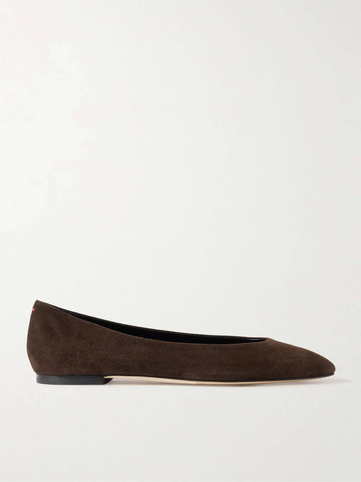 Suede ballet flats brown