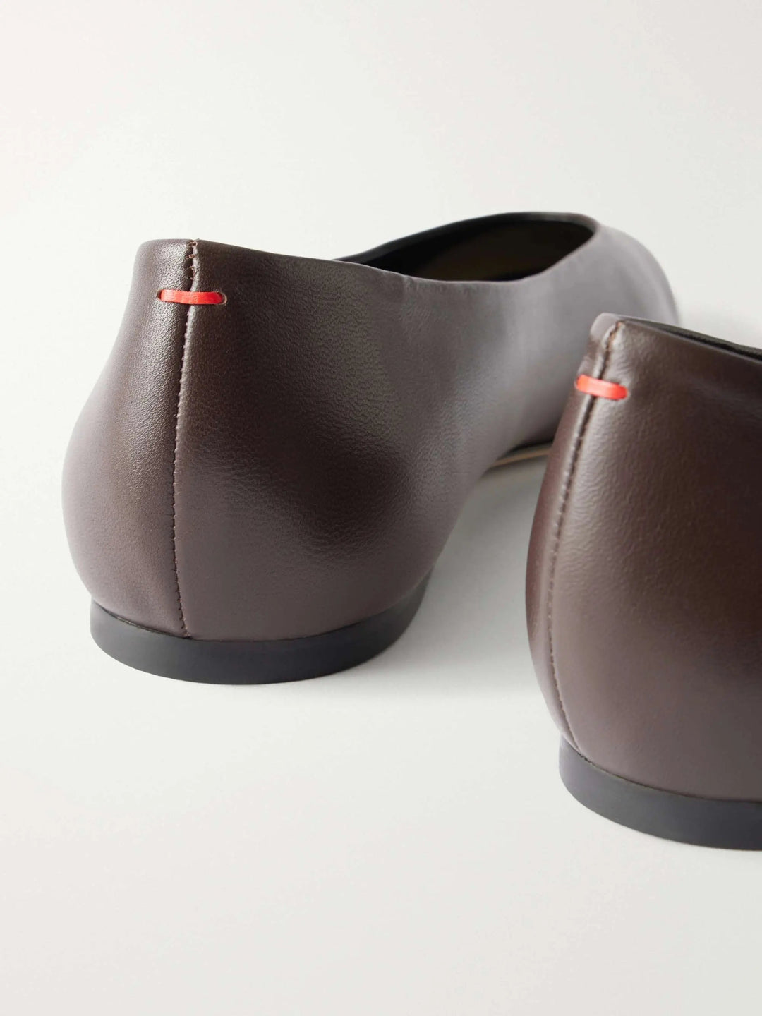 Leather ballet flats brown