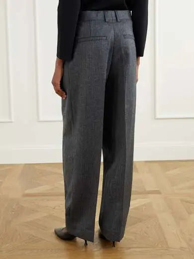 Wool wide-leg pants