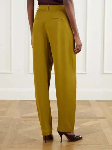 Satin-twill tapered pants