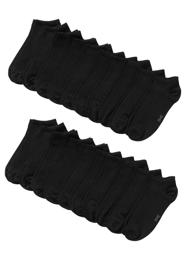 25-Pack Black Ankle Socks (One Size)